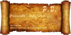 Palcsó Dávid névjegykártya